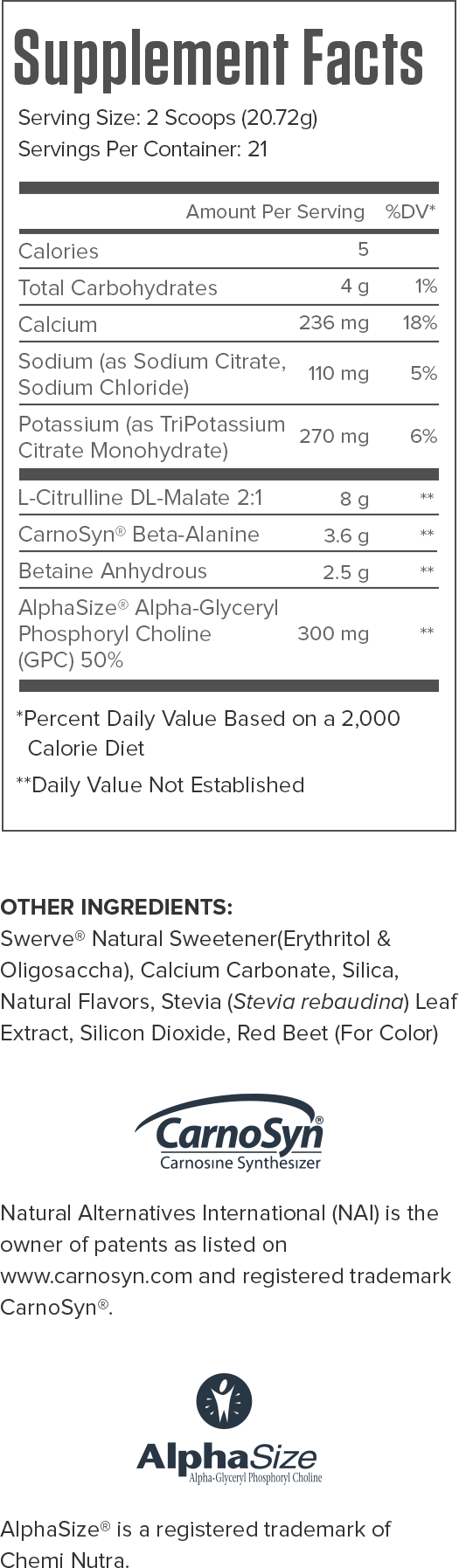 Pulse Fruit Punch Supplement Facts