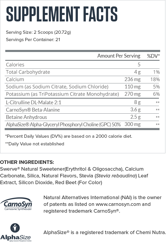 Pulse Fruit Punch Supplement Facts