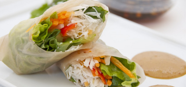 Recipe of the Week: Vegetable Spring Rolls with Spicy Peanut-Lime Sauce